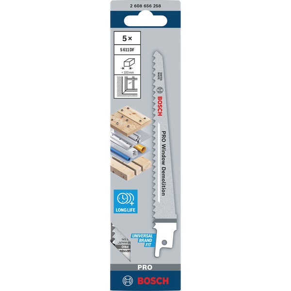 Bosch PRO Window Demolition S611DF Blatt 1,25 x 19 x 150 mm 5-tlg. - 2608656258