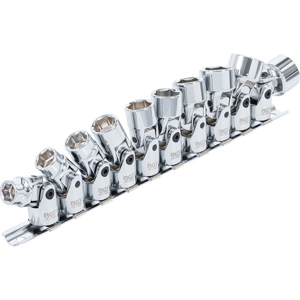 BGS Werkzeug Steckschlüssel-Satz auf einer Metallschiene