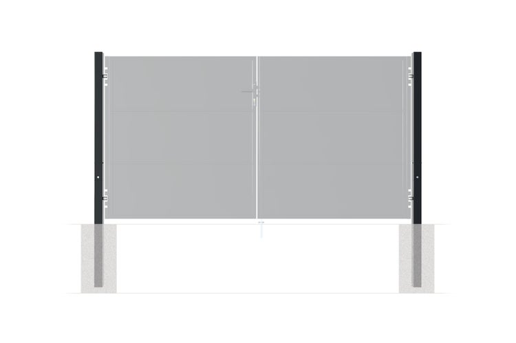 Set mit 2 DARIO-Eisenpfosten, 8 x 8 cm, H. 230 cm, Mattschwarz