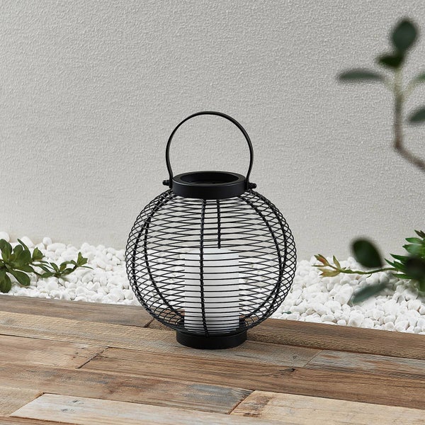 Lindby LED Solarleuchte (Laterne) Mairuna (spritzwassergeschützt (Modern) in Schwarz aus Metall (1 flammig, ) - Dekorationsleuchte Solarlampe