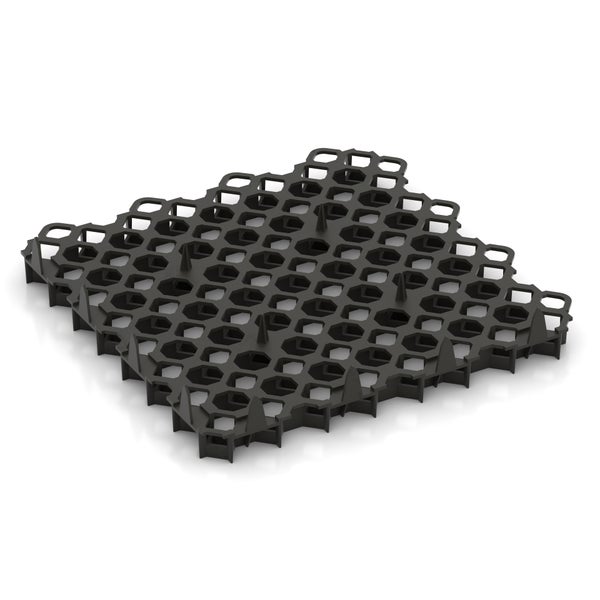 Kieswabe - Rasengitter - Kunststoff-Wabengitter | 240 Stück 476 x 476 x 40 mm - 54,37 m² | mattschwarz | Sekundärkunststoff PE/PP | WARCO