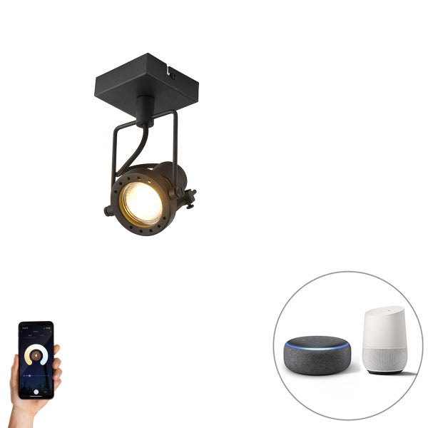 Industrieller Smart Spot schwarz inkl. WiFi GU10 - Suplux