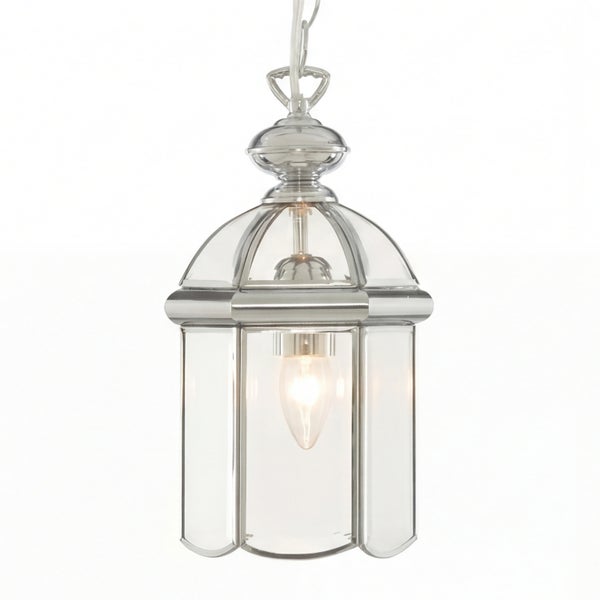 Hängelampe mit klarem Glas und Metallrahmen