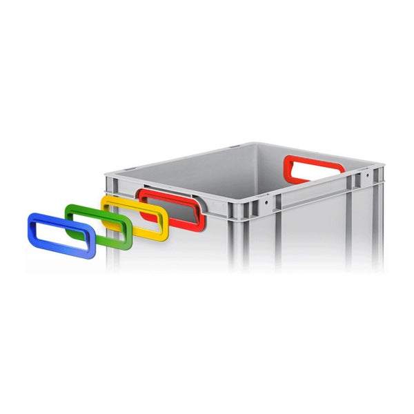 PROREGAL Spar Set 5x Eurobox Nextgen Color Mit Auflagedeckel & Schiebeschnappverschlüsse HxBxT 17 x 40 x 60 cm Griffe Gelb Geschlossen Glatter Boden