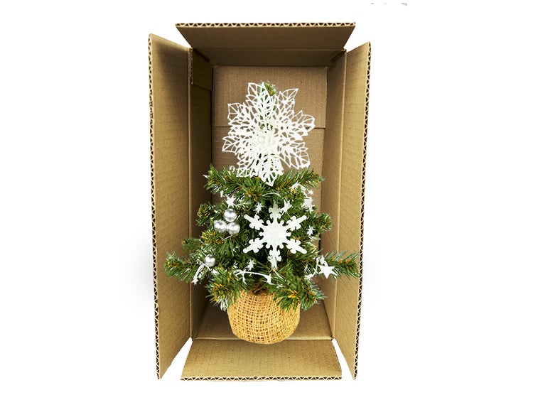 Geschmückter künstlicher Weihnachtsbaum mit 13 Ornamenten TINY 1 in Topf 25 cm