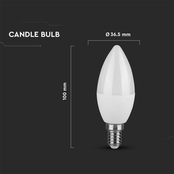 V-TAC VT-1850 - E14 Weiße LED-Lampen - Kerze - Samsung - IP20 - 3.7W - 320 Lumen - 3000K - 5
