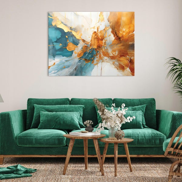 Leinwandbild Abstrakt Marmor Modern Bilder Wohnzimmer 60X40 cm