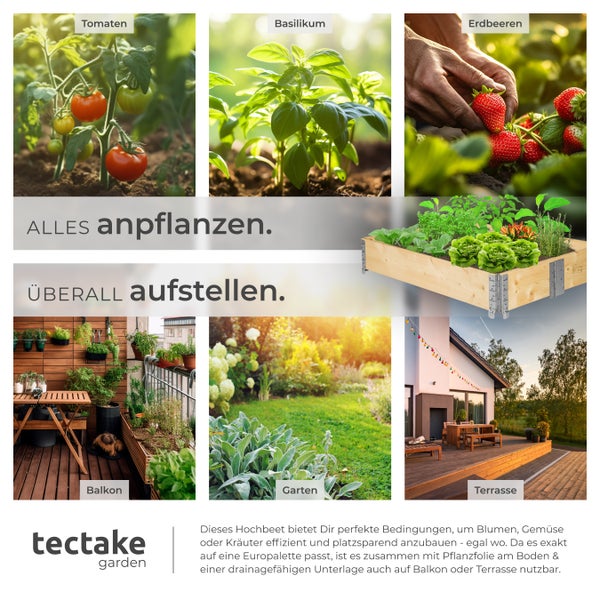 Hochbeet tectake  120 x 80 x 19 cm aus Holz holzdekor
