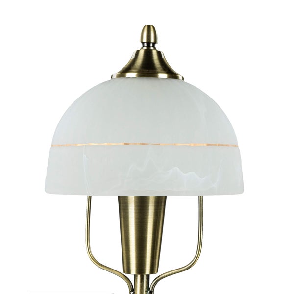 Tischleuchte mit Lampenschirm aus Glas