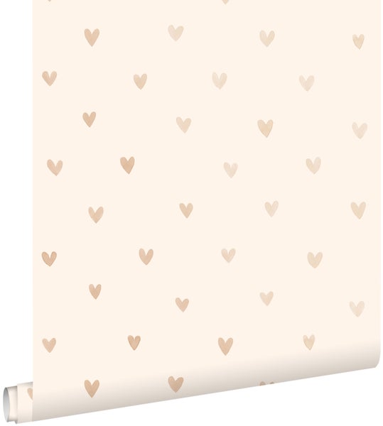 ESTAhome Tapete Herzchen Gold und Beige - 53 cm x 10.05 m - 138865