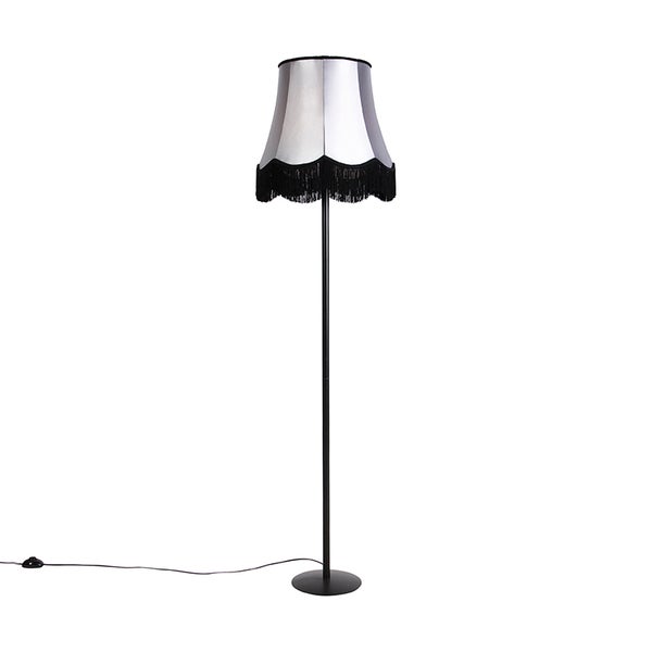 Stehlampe mit Lampenschirm und Fransen