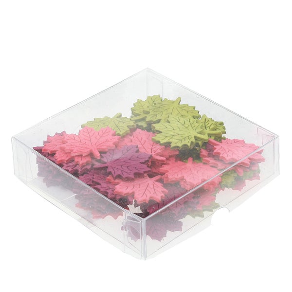 Dekorative Ahornblätter in einer transparenten Box