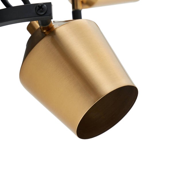 Lindby Strahler Sylveria (Modern) in Gold / Messing aus Metall (3 flammig, GU10) - Deckenlampe Deckenleuchte Lampe Spot Wohnzimmerleuchte
