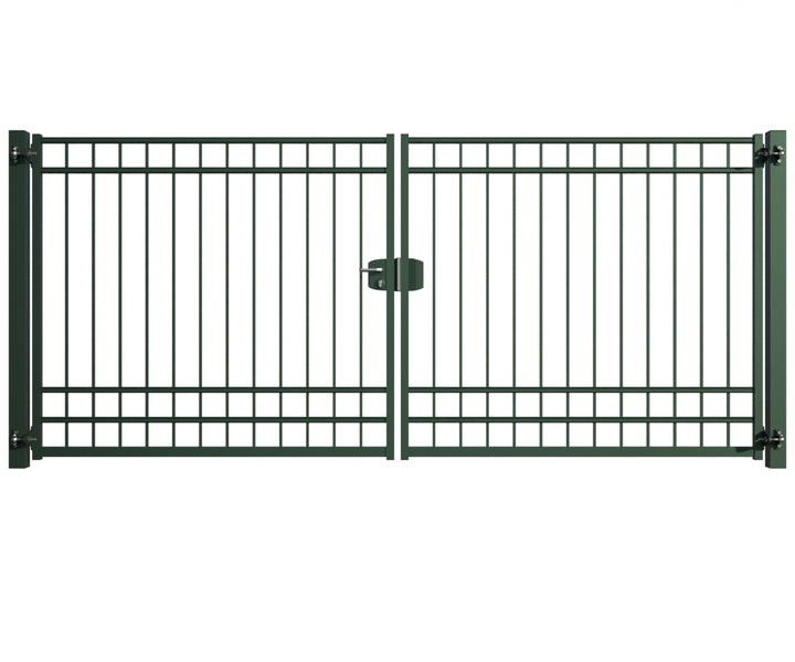 Doppelflügeltor aus Metall mit Schloss