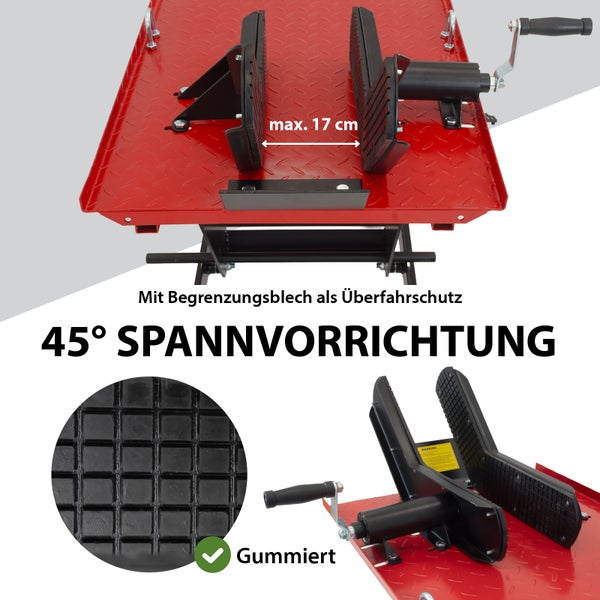 Motorradwippe mit Gummierung und Spannvorrichtung