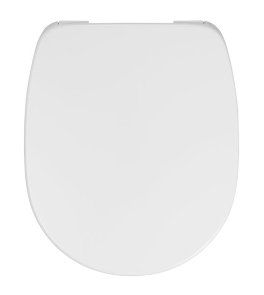 Calmwaters WC-Sitz für Ideal Standard Connect | Toilettensitz Absenkautomatik | Duroplast | Take-Off & Top-Fix | Überlappend | Edelstahlscharnier | Made in EU | Weiß | 26LP6261