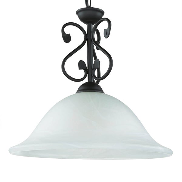 Hängelampe mit Lampenschirm aus Glas