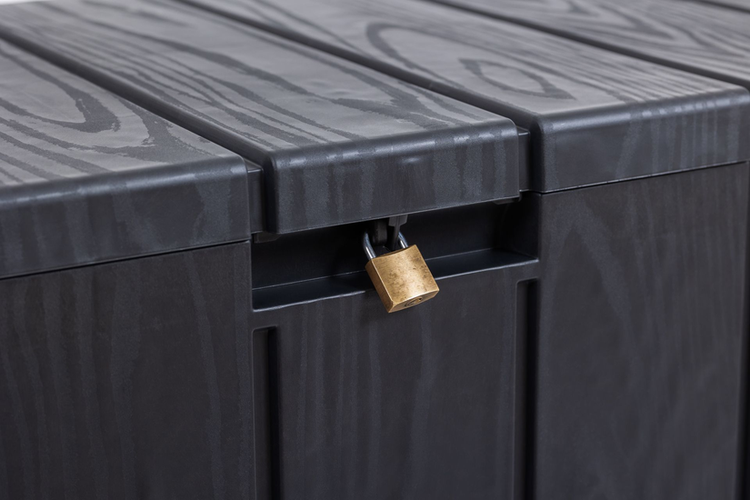 Toomax Bravo Aufbewahrungsbox 270L Anthrazit Wetterfest für Garten und Terrasse