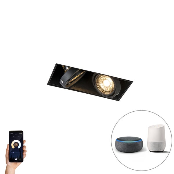 Smart Einbau Spot schwarz inkl. 2 Wifi GU10 trimless - Oneon 2