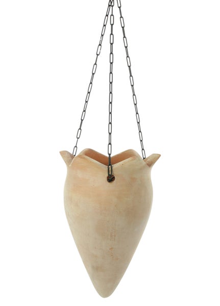 FRANK FLECHTWAREN | Pflanzampel Terracotta, TERRACOTTA, METALL, Ø 18 x 28 cm