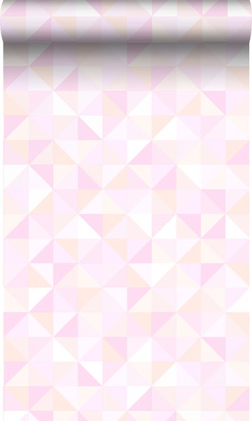 Origin Wallcoverings Tapete Dreiecke Pastellrosa und Pfirsichrosa - 53 cm x 10,05 m - 337208