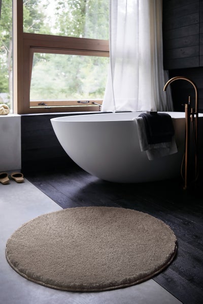 Badteppich Sand Beige Joris WECONhome Basics 90 cm rund