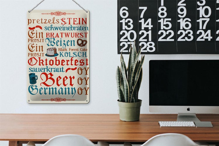 Blechschild Spruch 20x30cm Oktoberfest Beer Wurst Germany