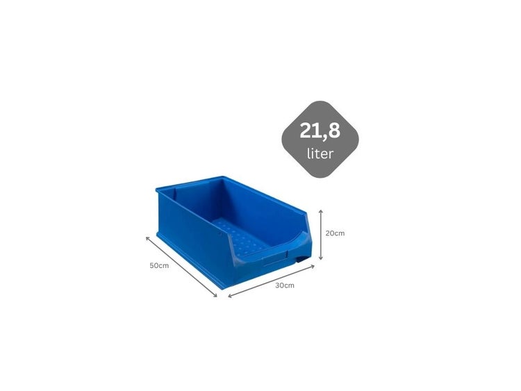 PROREGAL Blaue Sichtlagerbox 5.0 HxBxT 20 x 30 x 50 cm 21,8 Liter Sichtlagerbehälter Sichtlagerkasten Sichtlagerkastensortiment Sortierbehälter