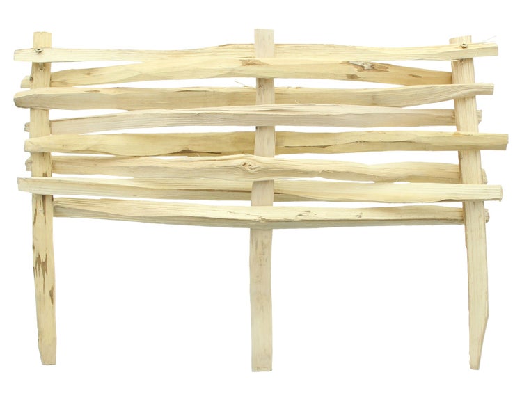 FRANK FLECHTWAREN | Beetbegrenzung Haselnuss, 50 x 20 cm, HASELNUSS, 50 x 20 cm, GH mit Erdspieß ca. 40 cm