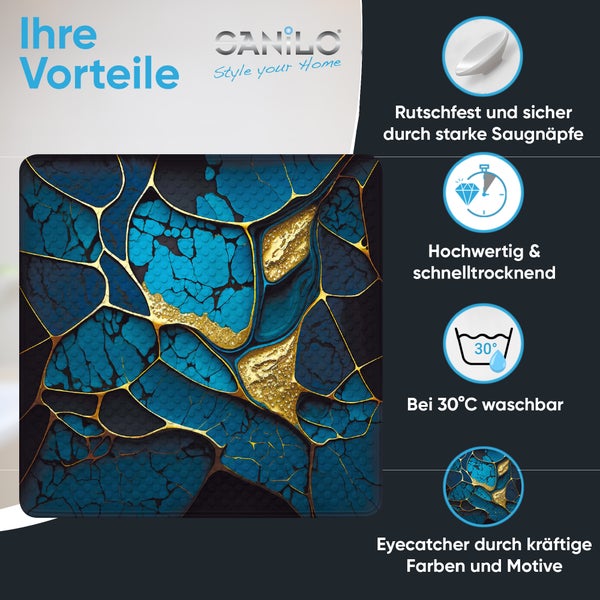 Canilo Badewannenmatte mit blauem und goldenem Muster