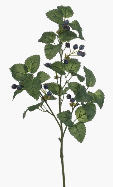 Künstlicher Zweig Blaubeere PAVRO mit Beeren, blau, 75cm - Deko Kunstzweig