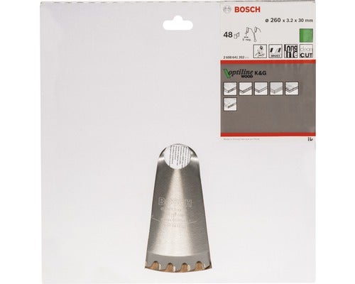 Bosch Logo Kreissägeblatt mit 260 x 3,2 x 30 Millimeter Durchmesser für saubere Schnitte in Holz