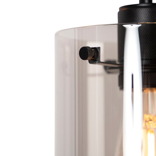 Hängelampe mit drei Lampenschirmen aus Glas