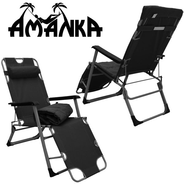 AMANKA 178x65 Relaxliege Garten Liegestuhl Klappbar - Gartenstuhl mit Liegefunktion - Sonnenliege Faltbar - Campingliege Leicht - Gartenliege Wetterfest - Mobile Strandliege Relaxsessel Outdoor Liege