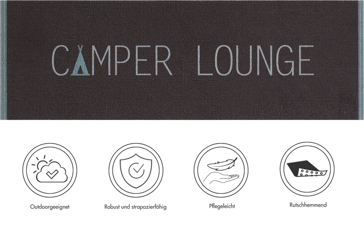 Läufer Camping silbergrau 50 x 150 cm