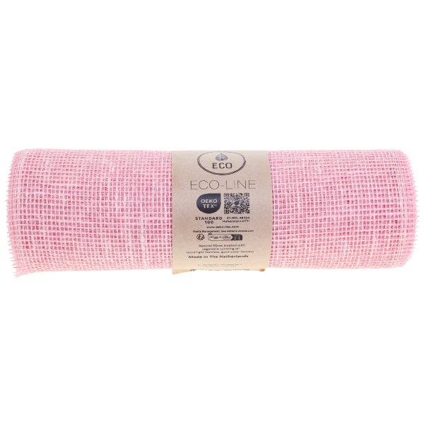 Rosa Rolle Eco-Line Dekogewebe aus Naturfasern, Oeko-Tex Standard 100 zertifiziert.