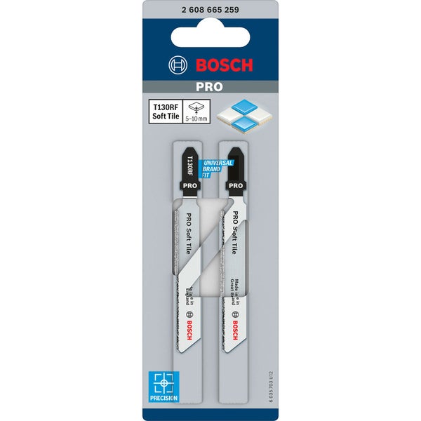 Bosch Stichsägeblatt T130RF Pro für weiche Fliesen 5 bis 10 Millimeter