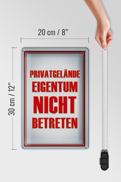 Blechschild Hinweis 20x30cm Privatgelände Eigentum nicht