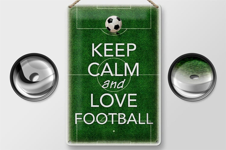 Blechschild Spruch 20x30cm Keep Calm and love Football