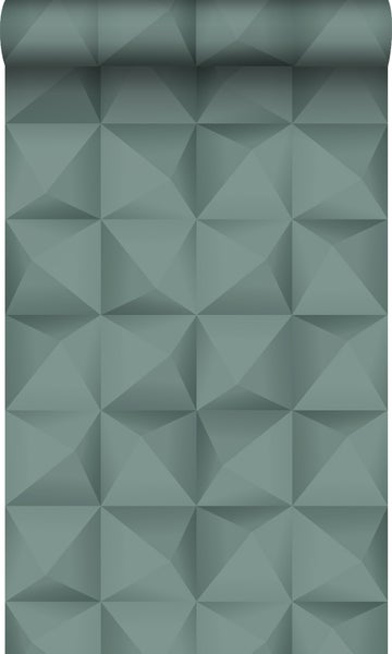Origin Wallcoverings Öko-Strukturtapete 3D Muster Petrolblau - 50 x 900 cm - 347961