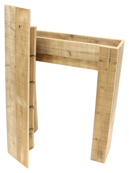 FRANK FLECHTWAREN | Kaminkonsole Rustikal, HOLZ, METALL, 100 x 22 x 89,5 cm