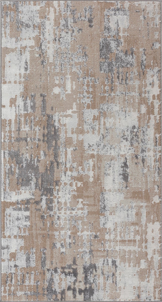 Abstrakt Moderner Teppich - Beige/Weiß - 80x150cm - MARTINA