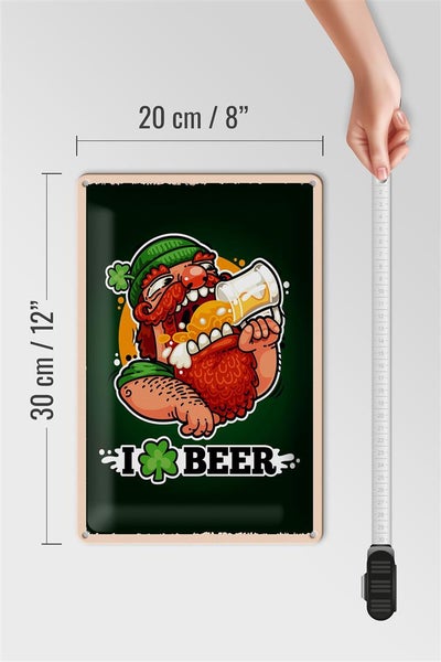 Blechschild Spruch i love Beer Bier 20x30cm