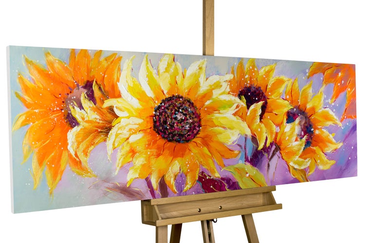 Handgemaltes Gemälde Acrylfarbe 150x50cm Lila
