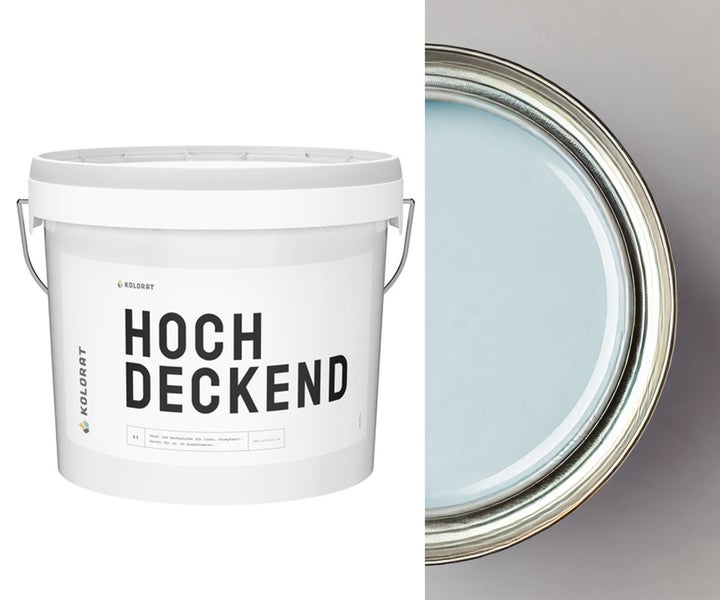 Kolorat matte Wandfarbe Hochdeckend – Pastellblau K/21-3-10-0/T – 2.5L  Matte Wand- & Deckenfarbe, höchste Deckkraft, geruchsarm, atmungsaktiv, leichte Verarbeitung. Hochwertige Innenfarbe für alle Räume.