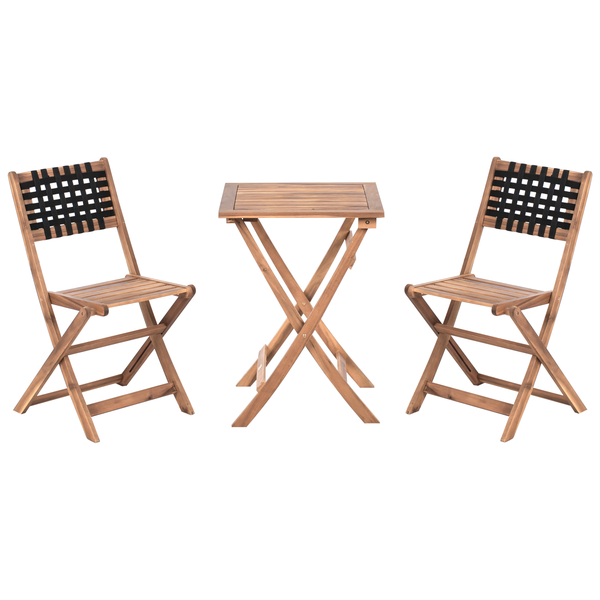 Bistro Set CONIOLO Akazienholz Braun / Schwarz