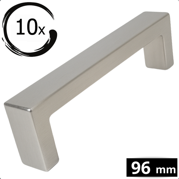 Zehn Möbelgriffe aus Metall, 96 Millimeter