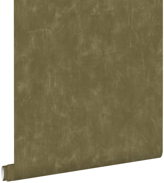 ESTAhome Tapete mit malerischem Effekt Khaki-Grün - 0,53 x 10,05 m - 148723