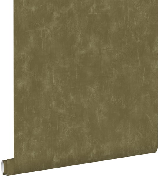 ESTAhome Tapete mit malerischem Effekt Khaki-Grün - 53 cm x 10.05 m - 148723
