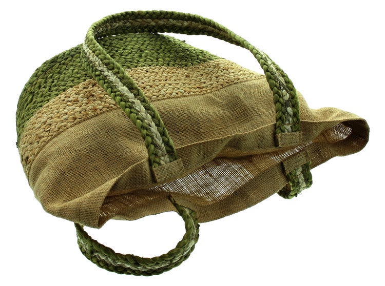 FRANK FLECHTWAREN|Umhängetasche Zopfgeflecht, ca. 30 x 15 x 28 cm, GH 55 cm, JUTE